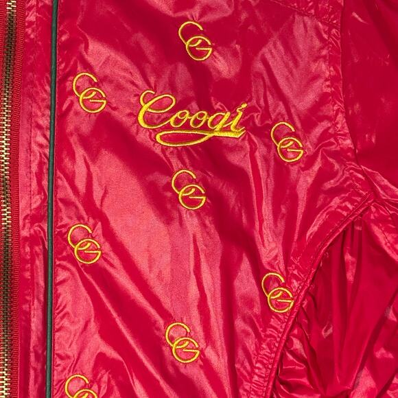 Coogi Women's L Red Nylon Embroidered Bomber Jacket Streetwear 90s - Picture 3 of 7